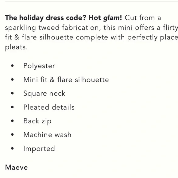 NWT Anthropologie Maeve Tweed Fit & Flare Mini Dress - Picture 9 of 16